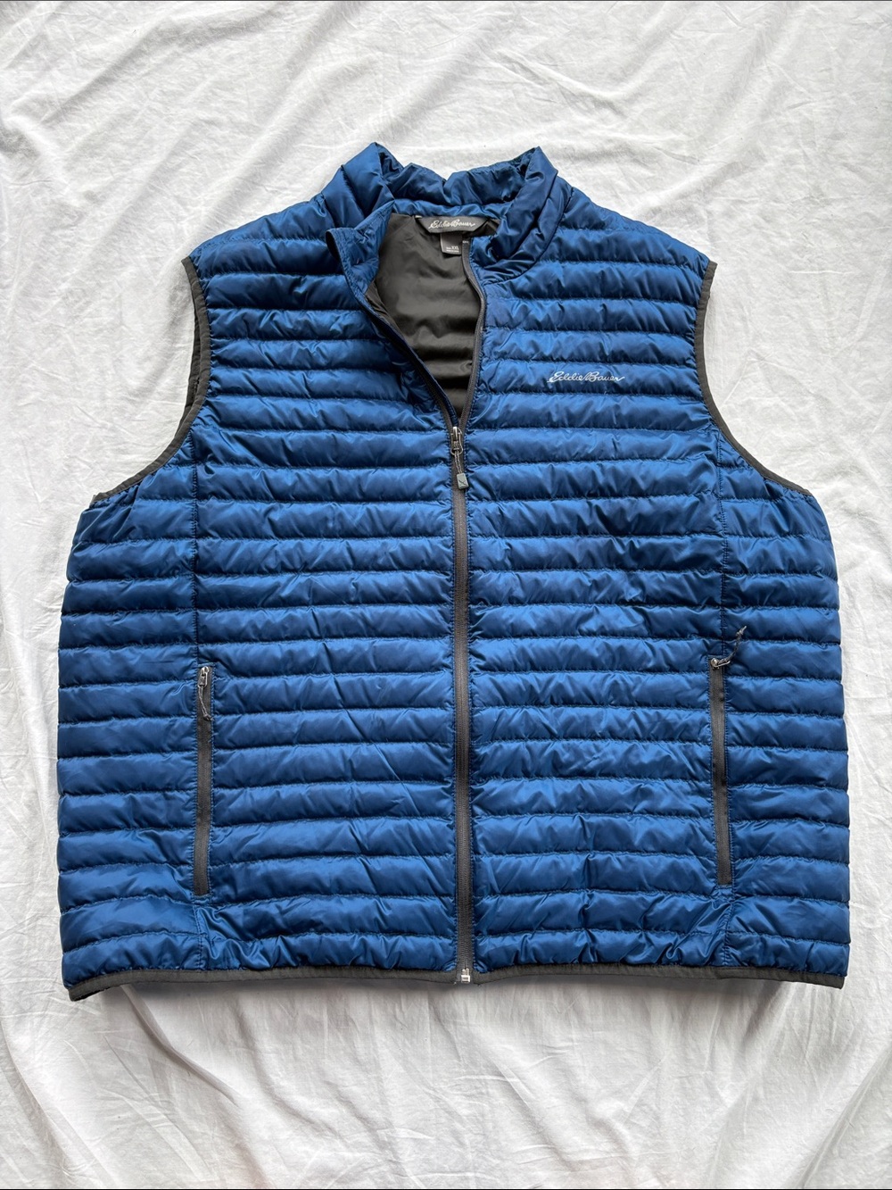 Eddie Bauer Down EB700 Puffer Vest Men's XXL Royal Blue Quilted Packable